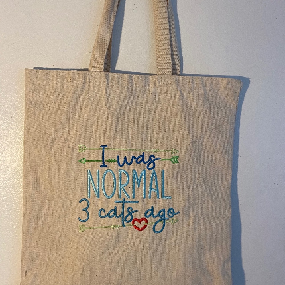 Tote Bag Embroidered Novelty Design